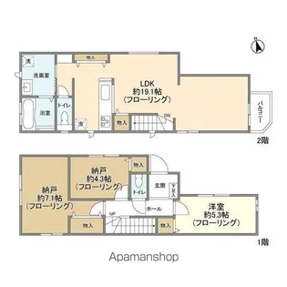 東京都目黒区南2【一戸建】の間取り