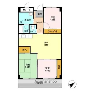 千葉県千葉市花見川区幕張本郷2【マンション】の間取り