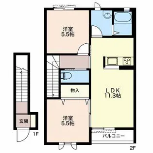 アバンサール岸町【2階】の間取り