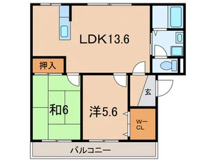 グリシ-ヌ【3階】の間取り