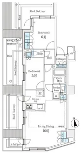 オープンレジデンシア品川中延ステーションフロント【6階】の間取り