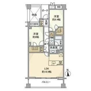 プラウド蘆花公園【2階】の間取り