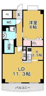 ベルシャンブル市名坂【7階】の間取り
