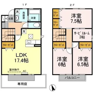 徳島県徳島市山城町東浜傍示【一戸建】の間取り