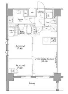 ザ・パークハビオ恵比寿プレイス【7階】の間取り