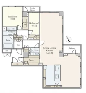 パークハウス三番町【10階】の間取り