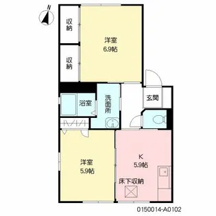 アーバンハイツ三日月【1階】の間取り