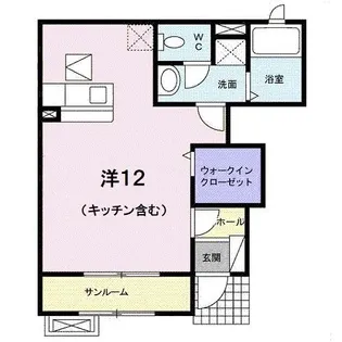 ジェルメ ライムA【1階】の間取り