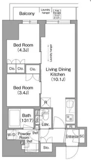 コンフォリア・リヴ東池袋【2階】の間取り