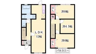 セジュール高浜【1階】の間取り