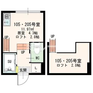 東京都新宿区大久保1【アパート】の間取り