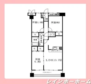 千葉県柏市若柴【マンション】の間取り
