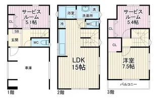 神奈川県横浜市泉区新橋町【一戸建】の間取り