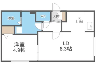 サンテラス新富【4階】の間取り