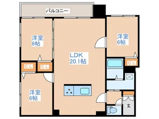 ジュビリー平岸【4階】の間取り