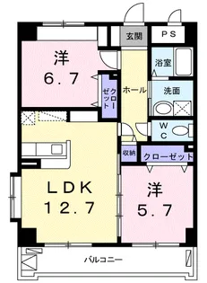 サンリットヒルズY・G【5階】の間取り