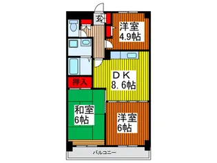 エスポワ-ル喜沢【4階】の間取り