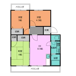 コーポジンナカ【5階】の間取り