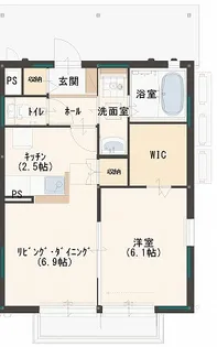 セリジェ越名E【1階】の間取り