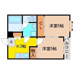 サバトシティグラースII【1階】の間取り