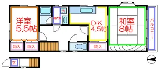 ウエストサイドハウス2番館【2階】の間取り