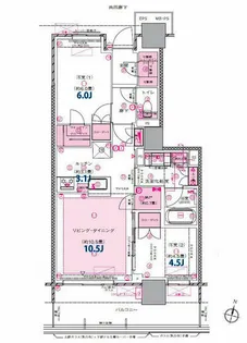 プラウドタワー郡山【5階】の間取り