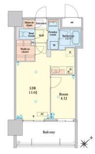 RJRプレシア大橋駅前【6階】の間取り