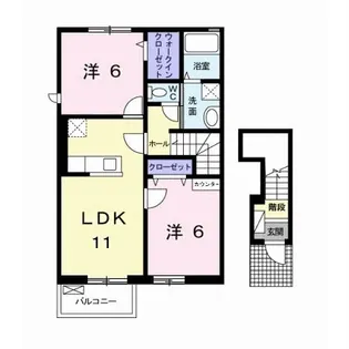 ウォーターグレイスB【2階】の間取り