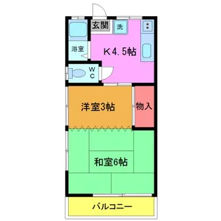 コーポ飯塚6号棟【2階】の間取り