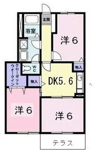 カサ フェリスB棟【1階】の間取り