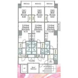 T.F flat(ティエフフラット)【5階】の間取り