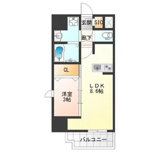 レオンコンフォート難波クレア【12階】の間取り
