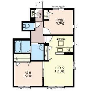 エスクレールII 102号室【1階】の間取り