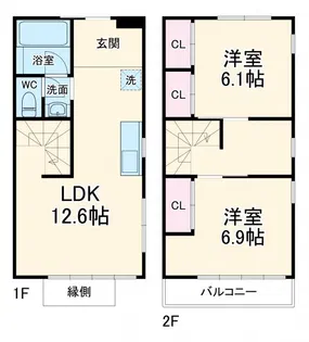 The Orchard Yahata B棟の間取り