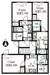 べルテイン関原【3階】の間取り