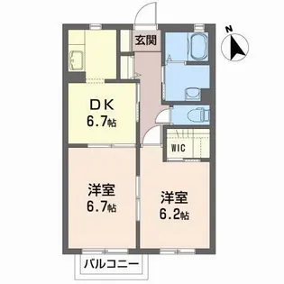 ヴィラクレストC【2階】の間取り