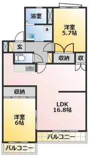 ファミール丁田【2階】の間取り