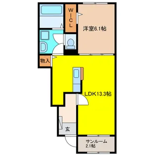 クレストコート瀬部A【1階】の間取り