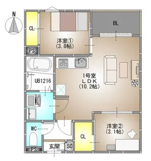 REGALEST 伊島I【1階】の間取り