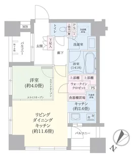 ウィルローズ日本橋浜町Sui【3階】の間取り