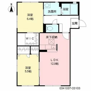 Sunny court 屋野3棟【1階】の間取り
