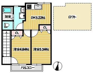 ツインリッチ別府【2階】の間取り