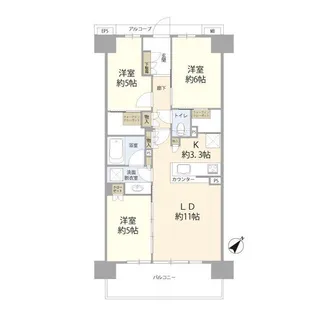 ジオ柏の葉キャンパス(040514)【6階】の間取り