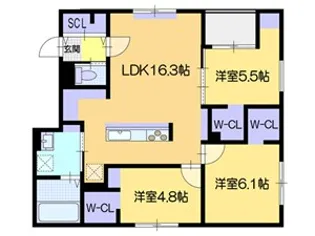 仮)バステト・ビアンコ・ネコフィーノ【3階】の間取り
