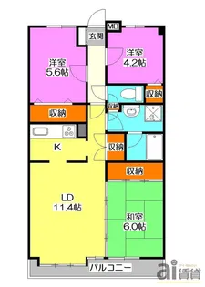 フィオーレ新宿【2階】の間取り