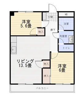 寺沢ハイツ【5階】の間取り