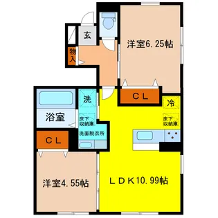 フラワーガーデンII【1階】の間取り