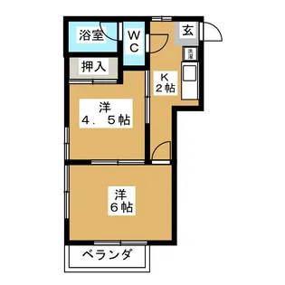 コーポ赤谷【2階】の間取り
