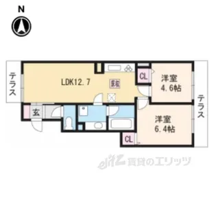 セジュール烏丸御池【1階】の間取り