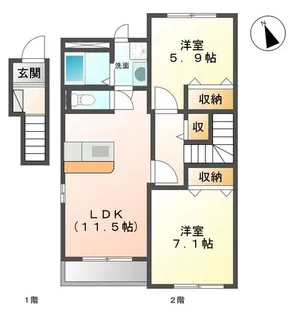 グランシャリオ【2階】の間取り